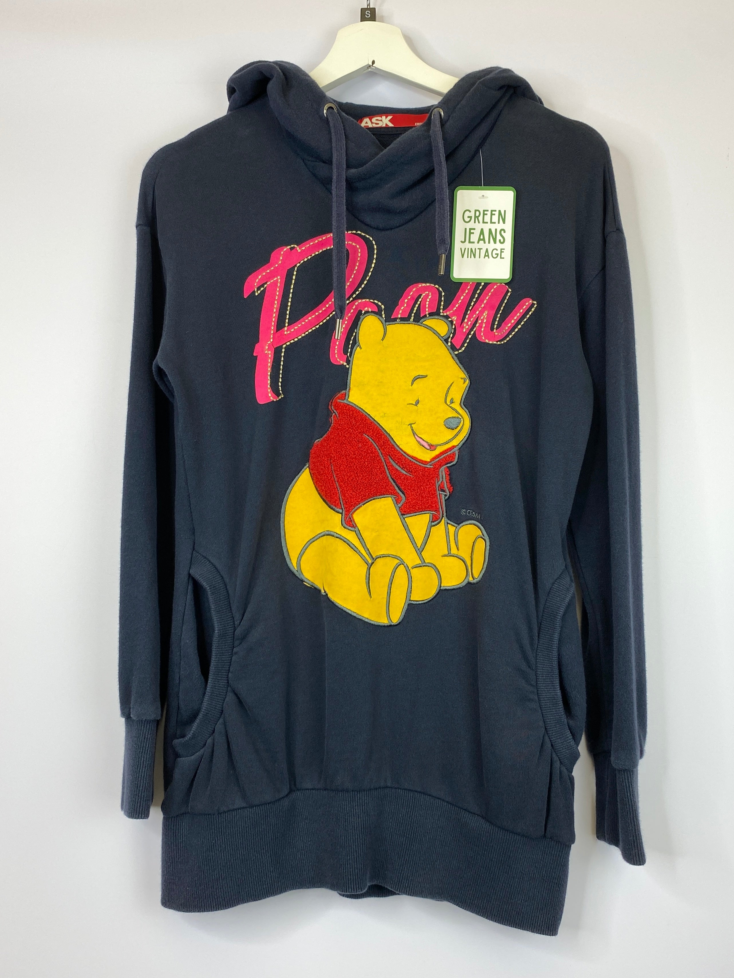 'ASK' Winnie the Pooh Hoody S – Green Jeans Vintage